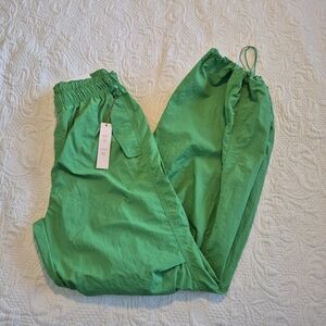 Love Tree women's size Large Parachute Pants, Green, elastic waisted, NWT